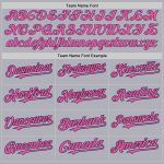 Custom Two-Button Unisex Softball Jersey with Personalized Name & Number - Gray Black Pinstripe Pink-Light Blue Personalized