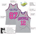 Custom Name Number Basketball Jersey - Personalized Gray Black Pinstripe Pink Purple Authentic Team Jersey Personalized Gray