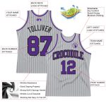Custom Personalized Basketball Jersey with Pinstripe Design in Gray and Black, Team Name and Number, Authentic Style Personalized