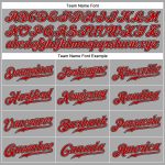 Custom Name Number Personalized Baseball Jersey Red Black Gray Black Pinstripe Authentic Personalized Gray Black Pinstripe