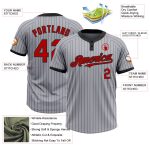 Custom Name Number Softball Jersey Unisex Gray Black Pinstripe Two-Button, Personalized Team Apparel Personalized Gray Black