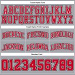 Custom Team Basketball Shorts with Name & Number - Red-White Gray Black Pinstripe Authentic Personalized Gray Black Pinstripe