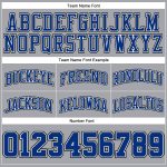 Custom Name and Number Authentic Basketball Shorts - Gray Black Pinstripe Royal-White Team Apparel Personalized Gray Black