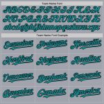 Custom Teal Baseball Jersey with Personalized Gray Black Pinstripe Design, Sleeveless, Team Name & Number Personalized Gray