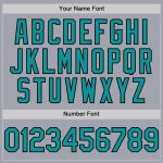 Custom Teal Baseball Jersey with Personalized Gray Black Pinstripe Design, Sleeveless, Team Name & Number Personalized Gray