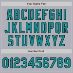 Custom Teal Two-Button Unisex Softball Jersey with Personalized Name and Number - Gray Black Pinstripe Design Personalized