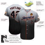 Custom Name and Number Personalized Baseball Jersey - Gray Black Powder Blue Authentic Fade Fashion Style Personalized Gray