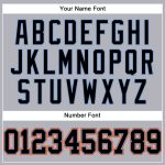 Personalized Authentic Baseball Jersey in Gray Black Powder Blue and Orange Personalized Gray Black Powder Blue-Orange Authentic