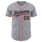 Custom Baseball Jersey with Personalized Name and Number - Gray Black Powder Blue Orange Authentic Design Personalized Gray