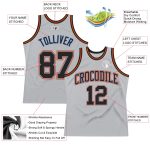 Custom Personalized Basketball Jersey - Gray Black Powder Blue Orange | Authentic Throwback Team Name & Number Personalized