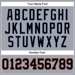 Custom Team Performance T-Shirt with Name and Number - Gray Black Powder Blue-Orange Long Sleeve Personalized Gray Black