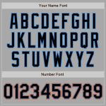 Custom Team Softball Jersey with Personalized Name and Number - Unisex Gray Black Powder Blue Orange Two-Button Design Personalized