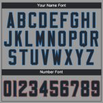Custom Name Number Performance T-Shirt - Personalized Gray Black-Powder Blue Team Shirt Personalized Gray Black-Powder Blue