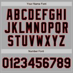 Custom Name and Number Softball Jersey Unisex Gray Black-Red Two-Button Design Personalized Gray Black-Red Two-Button Unisex