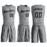 Custom Name Number Basketball Jersey Gray Black Round Neck Personalized Team Suit Personalized Gray Black Round Neck Suit