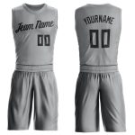 Custom Name Number Basketball Jersey Gray Black Round Neck Personalized Team Suit Personalized Gray Black Round Neck Suit