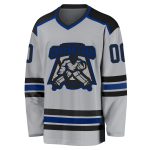 Custom Name & Number Hockey Jersey - Personalized Gray Black-Royal Team Jersey Personalized Gray Black-Royal Hockey Jersey