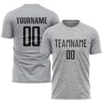 Personalized Soccer Jersey - Gray Black Sublimation Uniform for Team Sports Personalized Gray Black Sublimation Soccer Uniform