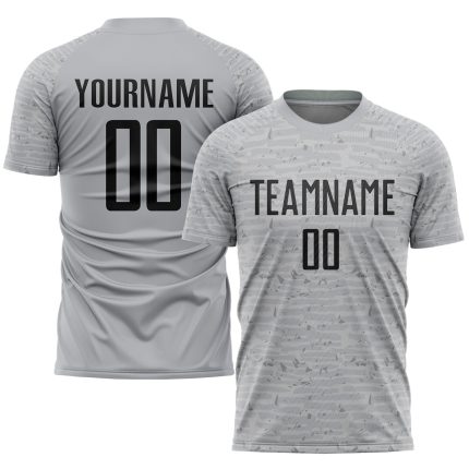 Personalized Soccer Jersey - Gray Black Sublimation Uniform for Team Sports Personalized Gray Black Sublimation Soccer Uniform