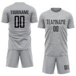 Personalized Soccer Jersey - Gray Black Sublimation Uniform for Team Sports Personalized Gray Black Sublimation Soccer Uniform