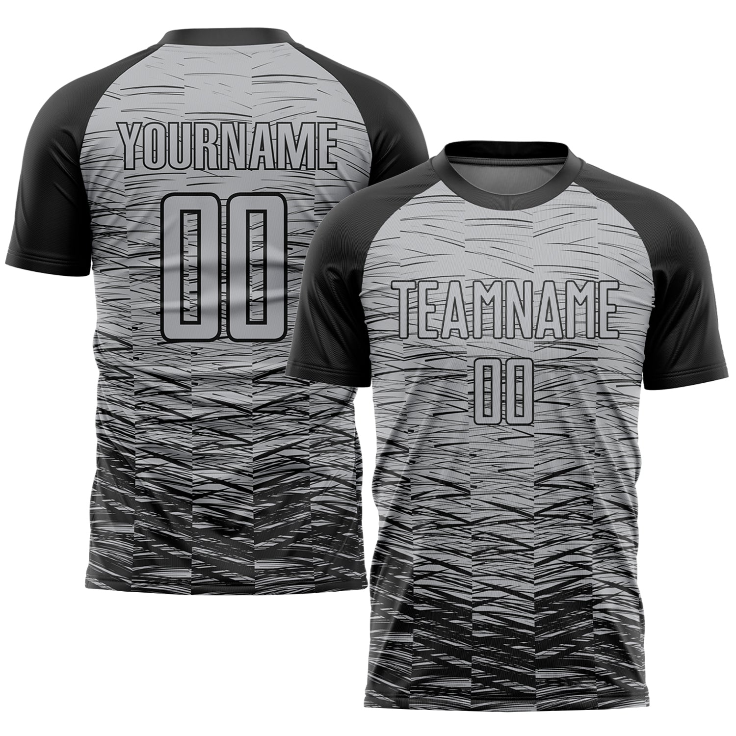 Custom Name and Number Soccer Jersey Gray Black Sublimation Uniform - Personalized Team Gear Personalized Gray Black Sublimation