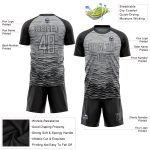 Custom Name and Number Soccer Jersey Gray Black Sublimation Uniform - Personalized Team Gear Personalized Gray Black Sublimation