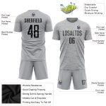Personalized Soccer Jersey - Gray Black Sublimation Uniform for Team Sports Personalized Gray Black Sublimation Soccer Uniform