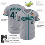 Customizable Black Teal Gray Authentic Baseball Jersey - Personalized Sports Apparel Personalized Gray Black-Teal Authentic