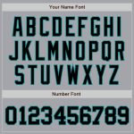 Custom Name and Number Personalized Baseball Jersey in Gray Black-Teal, Authentic Team Apparel Personalized Gray Black-Teal