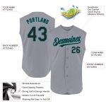 Custom Personalized Baseball Jersey with Name and Number - Gray Black Teal Sleeveless Personalized Gray Black-Teal Authentic
