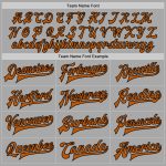 Custom Two-Tone Gray Black Texas Orange Bomber Varsity Jacket with Name and Number - Full-Snap Letterman Design Personalized