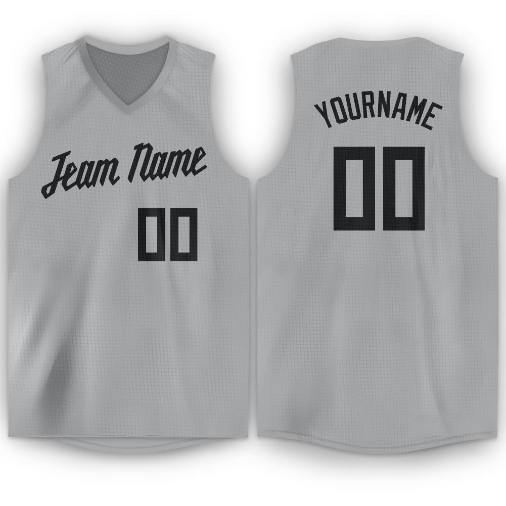 Personalized Basketball Jersey - Gray Black V-Neck Style for Unique Sportswear Personalized Gray Black V-Neck Basketball