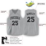 Custom Basketball Jersey with Personalized Name and Number - Gray Black V-Neck Design Personalized Gray Black V-Neck Basketball