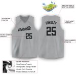 Personalized Basketball Jersey - Gray Black V-Neck Style for Unique Sportswear Personalized Gray Black V-Neck Basketball
