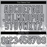 Custom Team Baseball Jersey with Personalized Name and Number, Gray Black-White 3D Abstract Splash Grunge Art Design Personalized