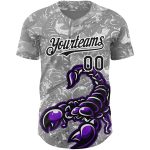 Custom Name and Number Baseball Jersey with Personalized 3D Black-White Scorpion Pattern - Authentic Team Apparel Personalized