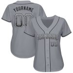 Custom Name Number Authentic Drift Fashion Baseball Jersey Gray Black White Personalized Gray Black-White Authentic Drift