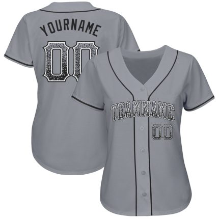 Custom Name Number Authentic Drift Fashion Baseball Jersey Gray Black White Personalized Gray Black-White Authentic Drift