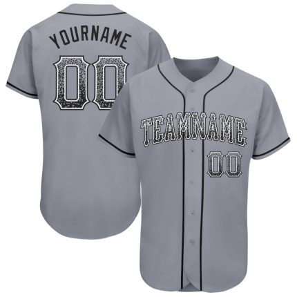 Custom Name Number Authentic Drift Fashion Baseball Jersey Gray Black White Personalized Gray Black-White Authentic Drift