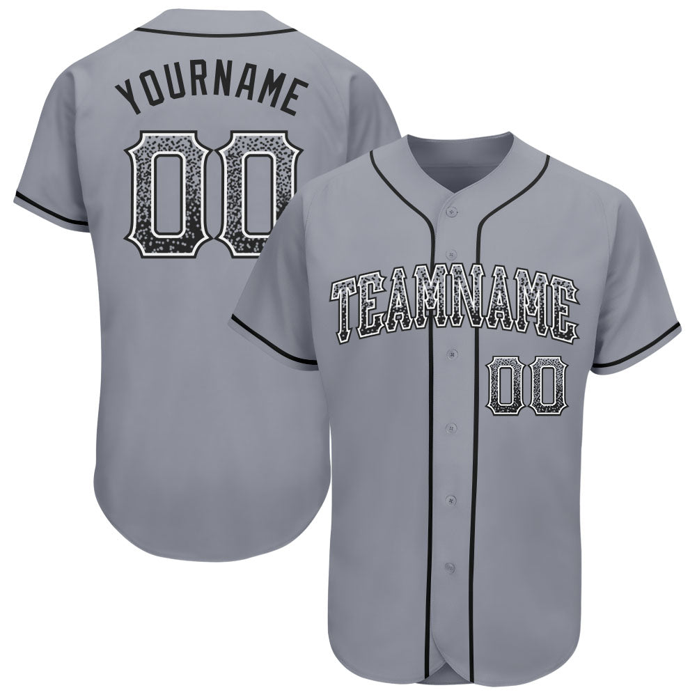 Custom Name Number Authentic Drift Fashion Baseball Jersey Gray Black White Personalized Gray Black-White Authentic Drift