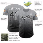Personalized Fade Baseball Jersey in Gray and Black-White Fashion Design Personalized Gray Black-White Authentic Fade Fashion
