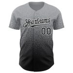 Personalized Fade Baseball Jersey in Gray and Black-White Fashion Design Personalized Gray Black-White Authentic Fade Fashion
