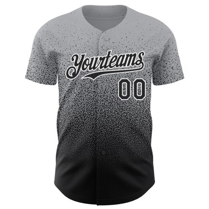 Personalized Fade Baseball Jersey in Gray and Black-White Fashion Design Personalized Gray Black-White Authentic Fade Fashion