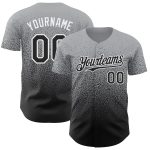 Personalized Fade Baseball Jersey in Gray and Black-White Fashion Design Personalized Gray Black-White Authentic Fade Fashion
