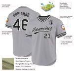 Custom Name and Number Authentic Throwback Baseball Jersey - Personalized Gray Black-White Team Jersey Personalized Gray
