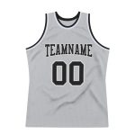 Custom Name Number Throwback Basketball Jersey Gray White Black Authentic Personalized Gray Black-White Authentic Throwback