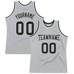 Custom Name Number Throwback Basketball Jersey Gray White Black Authentic Personalized Gray Black-White Authentic Throwback