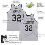 Custom Name Number Throwback Basketball Jersey Gray White Black Authentic Personalized Gray Black-White Authentic Throwback