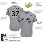 Custom Name and Number Personalized Baseball Jersey Gray Black-White Team Apparel Personalized Gray Black-White Baseball