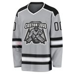 Custom Gray Black White Hockey Jersey - Personalized Sports Apparel Personalized Gray Black-White Hockey Jersey